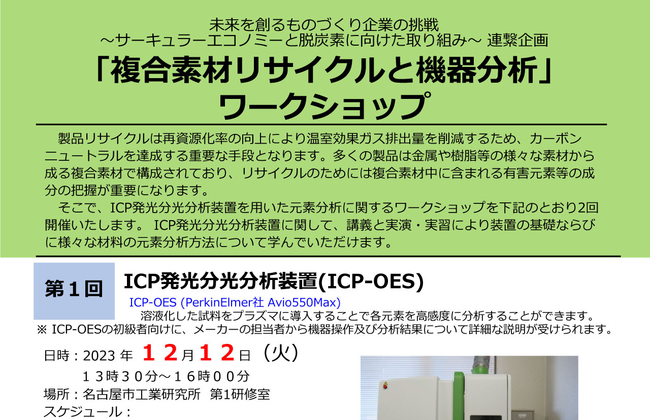 「複合素材リサイクルと機器分析」ワークショップ