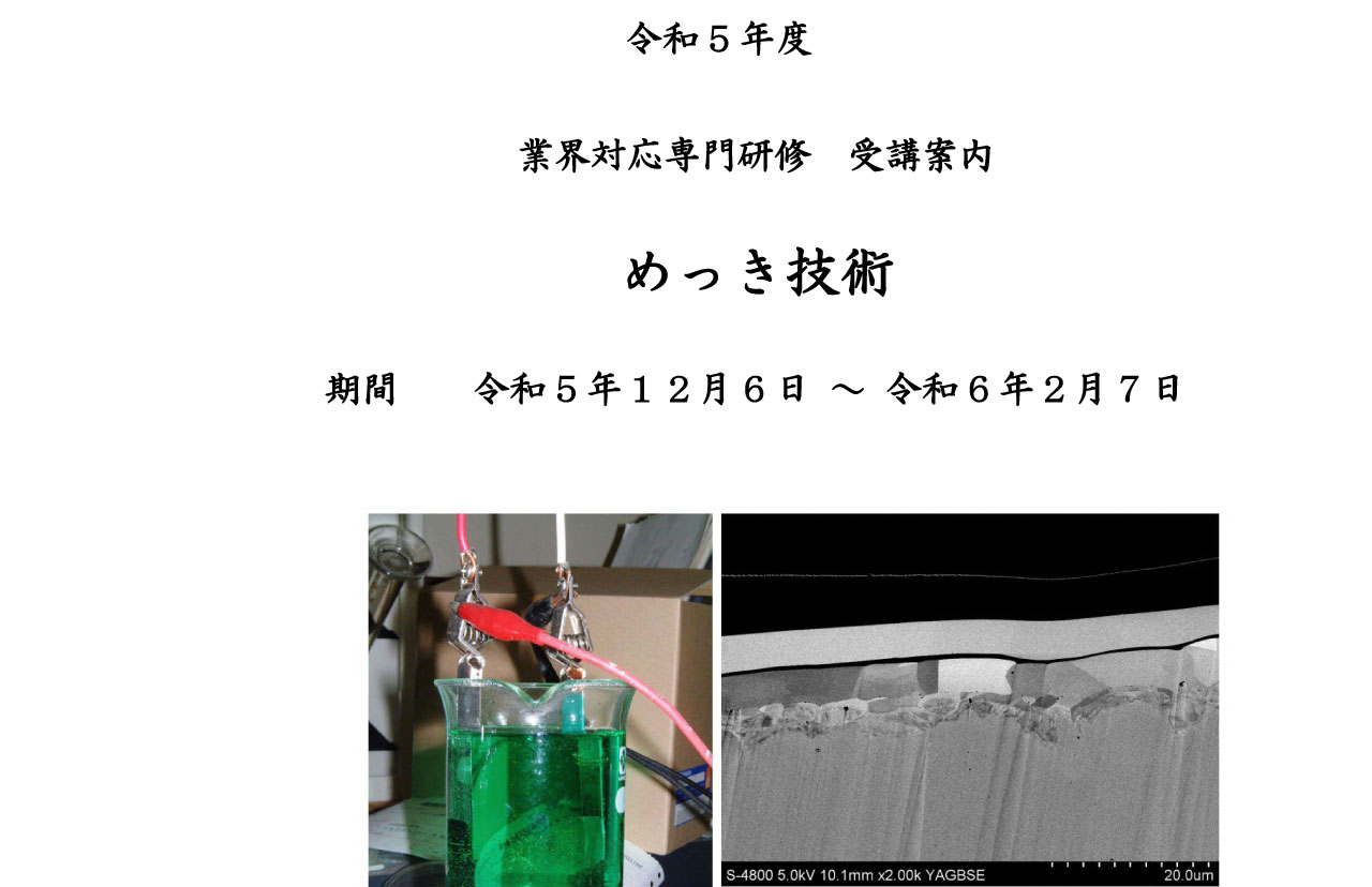 業界対応専門研修（めっき技術）