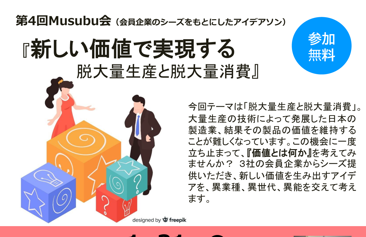 第４回Musubu会「新しい価値で実現する脱大量生産と脱大量消費」