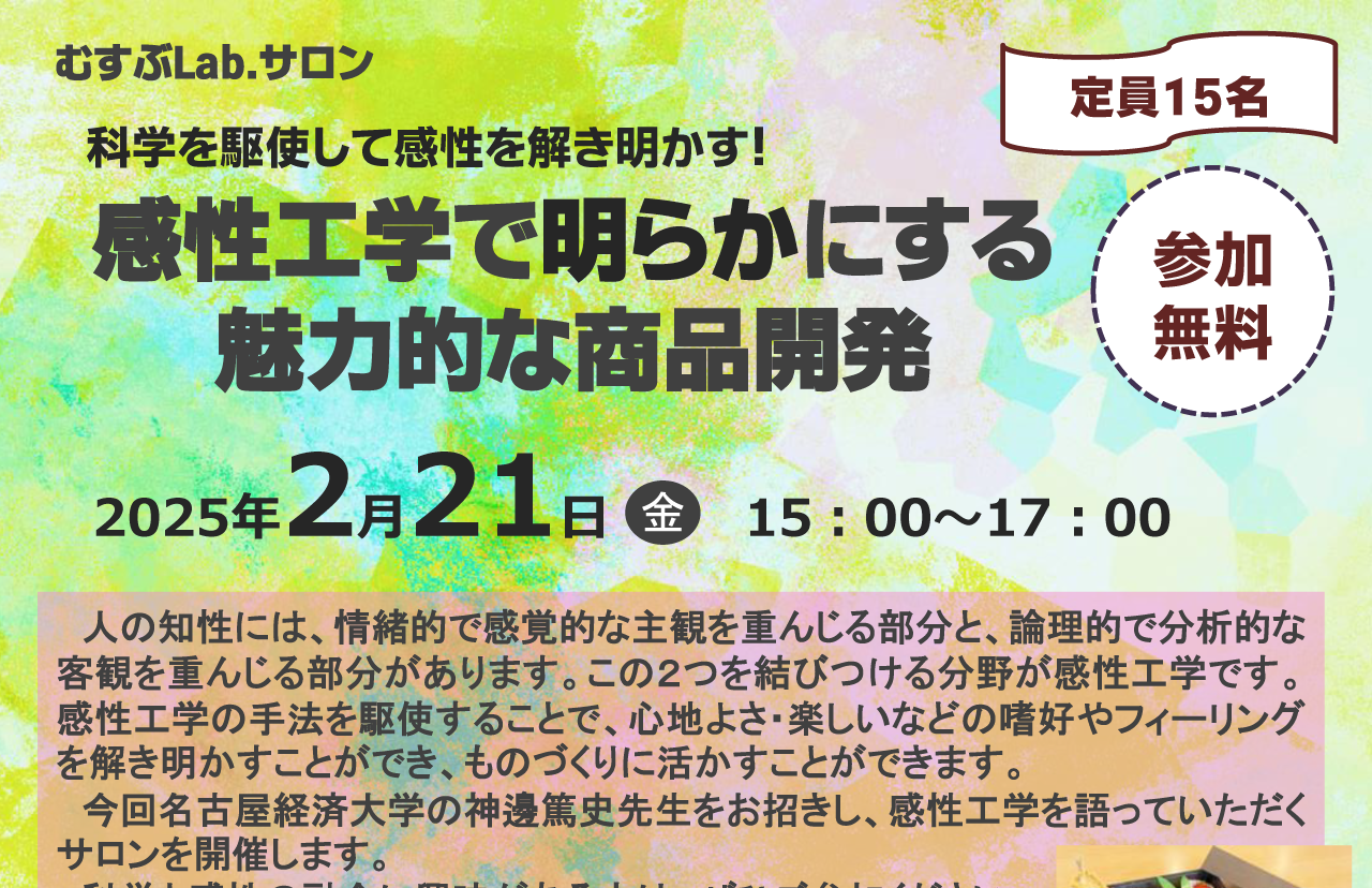 むすぶLab.サロン「感性工学で明らかにする魅力的な商品開発」